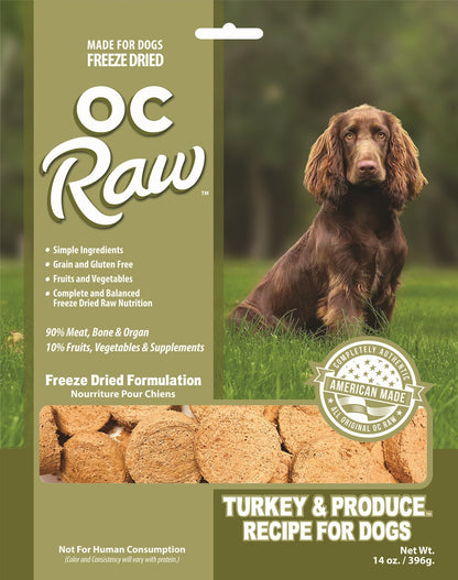 OC Raw Grain Free Freeze Dried Raw Dog Food Sliders 14oz Chicken Turkey Beef Duck
