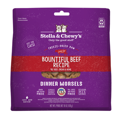 Stella & Chewy’s Bountiful Beef Freeze Dried Raw Dinner Morsels for Cats 18oz