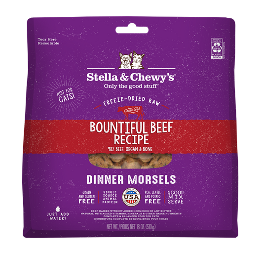 Stella & Chewy’s Bountiful Beef Freeze Dried Raw Dinner Morsels for Cats 18oz