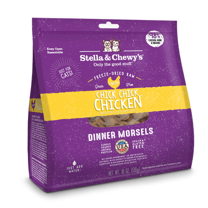 Stella & Chewy’s Chick, Chick Chicken Freeze Dried Raw Dinner Morsels for Cats 18oz