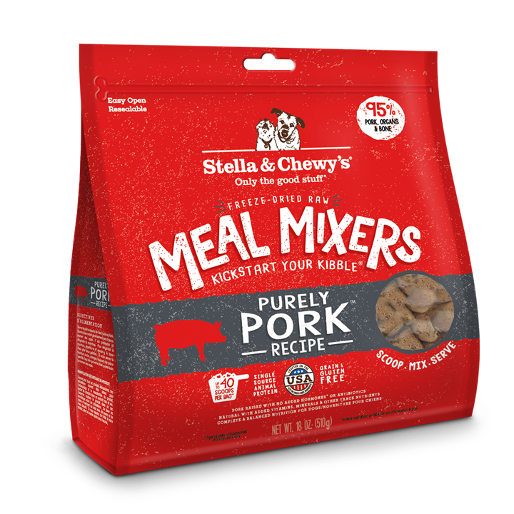 Stella & Chewy’s Purely Pork Meal Mixers for Dogs 18oz