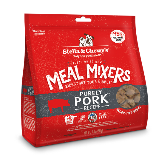 Stella & Chewy’s Purely Pork Meal Mixers for Dogs 18oz