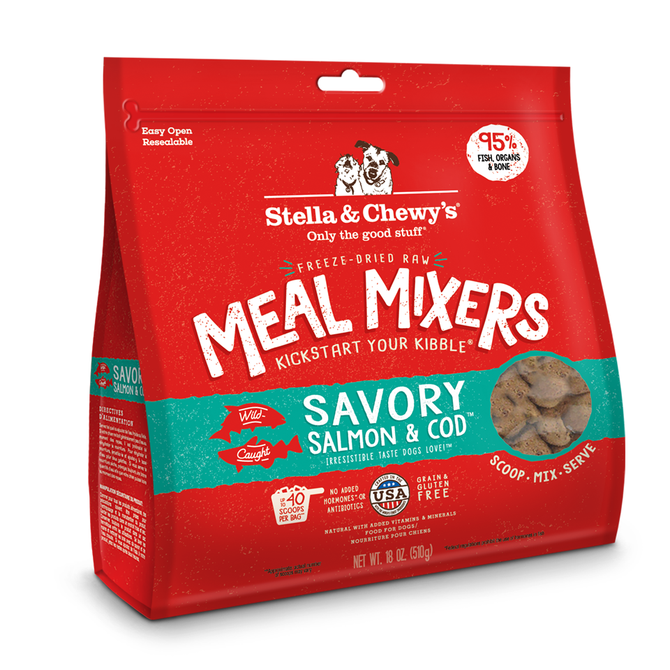 Stella & Chewy’s Savory Salmon & Cod Meal Mixers for Dogs 18oz