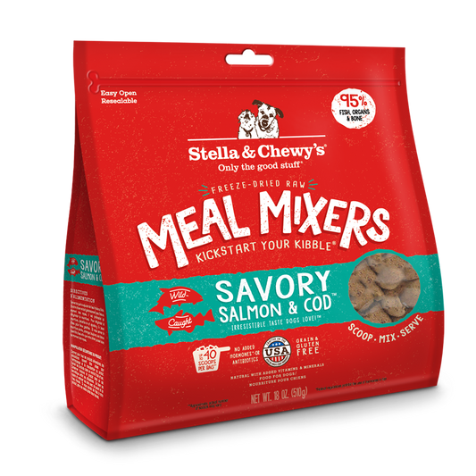 Stella & Chewy’s Savory Salmon & Cod Meal Mixers for Dogs 18oz