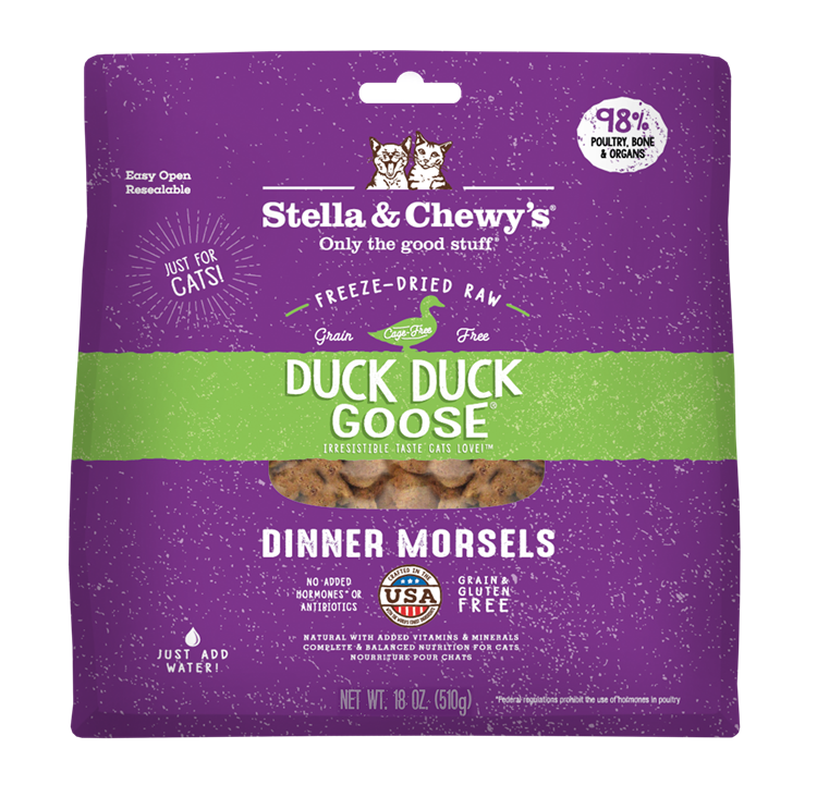 Stella & Chewy’s Duck Duck Goose Freeze Dried Raw Dinner Morsels for Cats 18oz