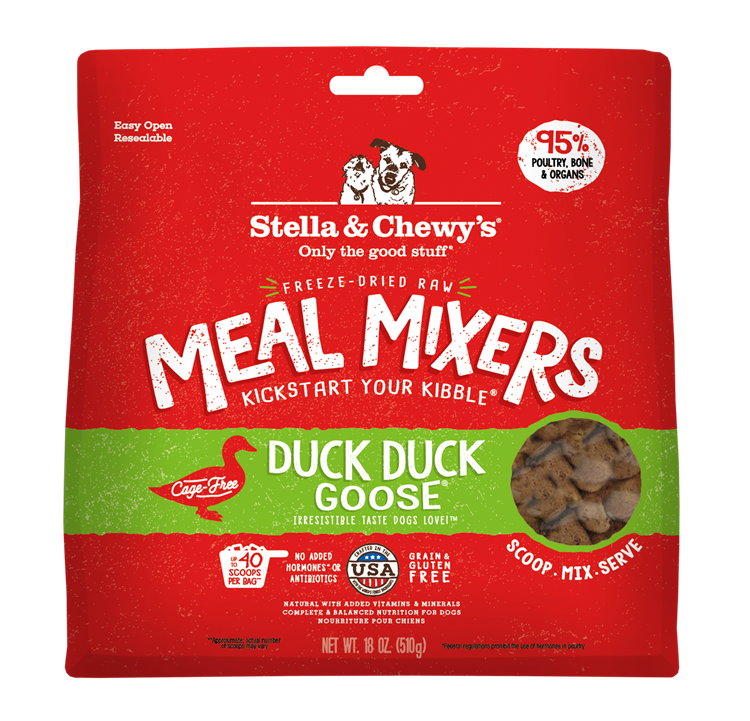 Stella & Chewy’s Duck Duck Goose Meal Mixers for Dogs 18oz