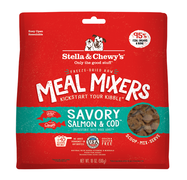 Stella & Chewy’s Savory Salmon & Cod Meal Mixers for Dogs 18oz