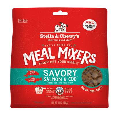 Stella & Chewy’s Savory Salmon & Cod Meal Mixers for Dogs 18oz