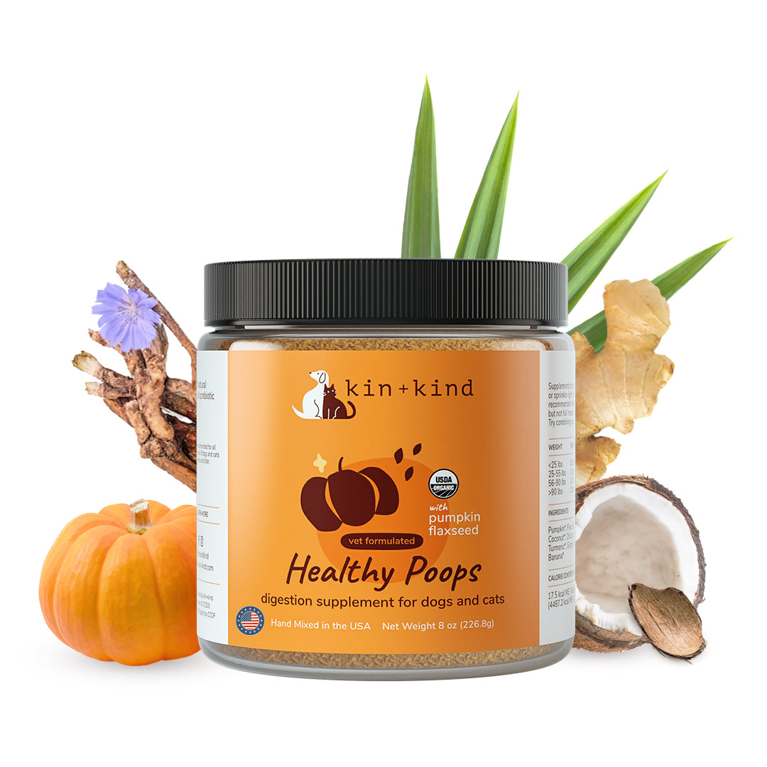 kin+kind Healthy Poops Digestive Supplement for Dogs and Cats