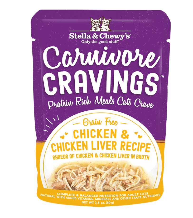 Stella & Chewy’s Carnivore Cravings Chicken & Chicken Liver Cat Food in pouch 2.8oz
