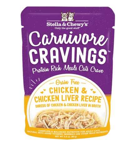 Stella & Chewy’s Carnivore Cravings Chicken & Chicken Liver Cat Food in pouch 2.8oz