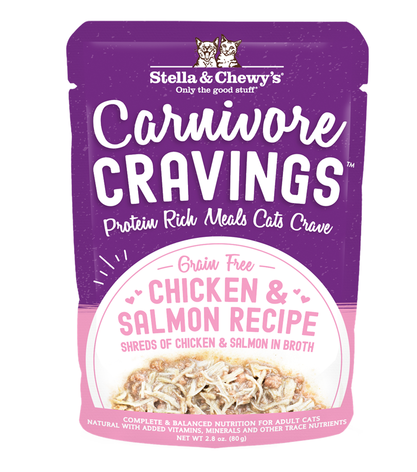 Stella & Chewy’s Carnivore Cravings Chicken & Salmon Cat Food in pouch 2.8oz