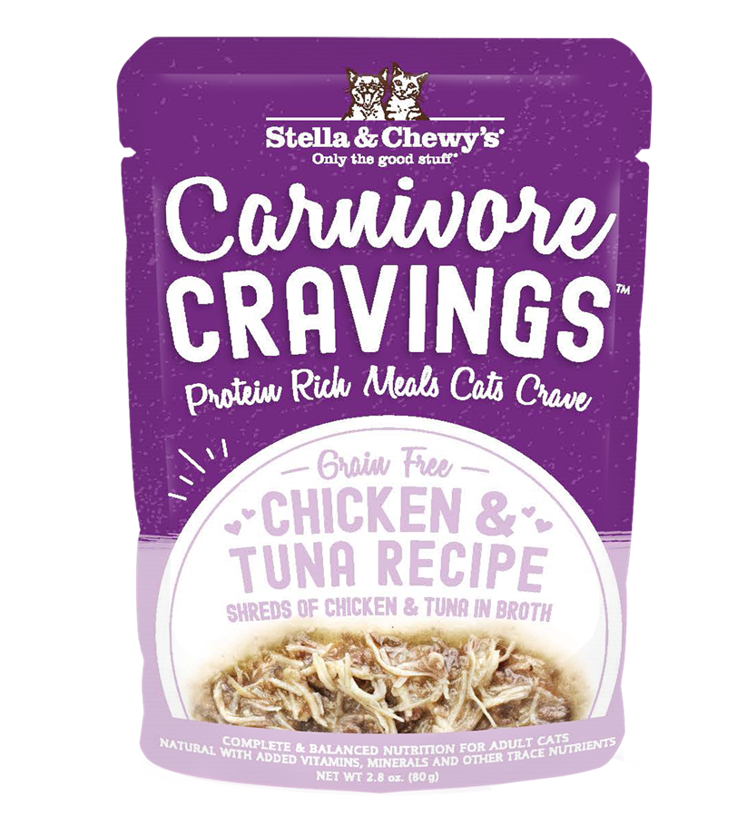 Stella & Chewy’s Carnivore Cravings Chicken & Tuna Cat Food in pouch 2.8oz