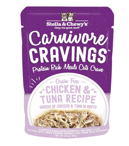 Stella & Chewy’s Carnivore Cravings Chicken & Tuna Cat Food in pouch 2.8oz