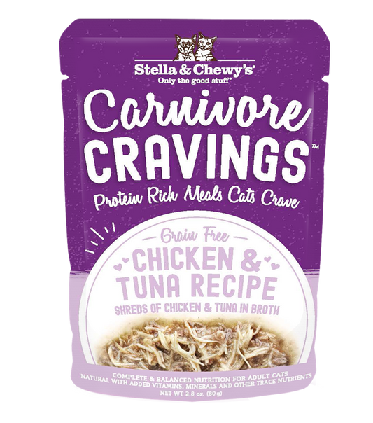 Stella & Chewy’s Carnivore Cravings Chicken & Tuna Cat Food in pouch 2.8oz