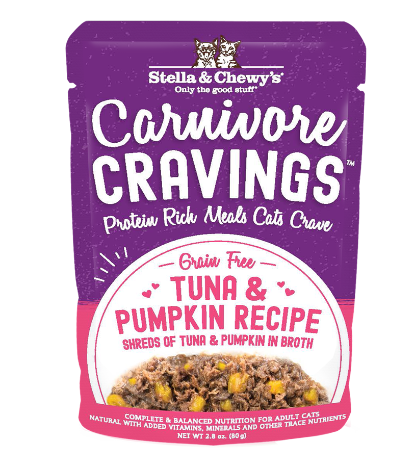 Stella & Chewy’s Carnivore Cravings Tuna & Pumpkin Cat Food in Pouch 2.8oz