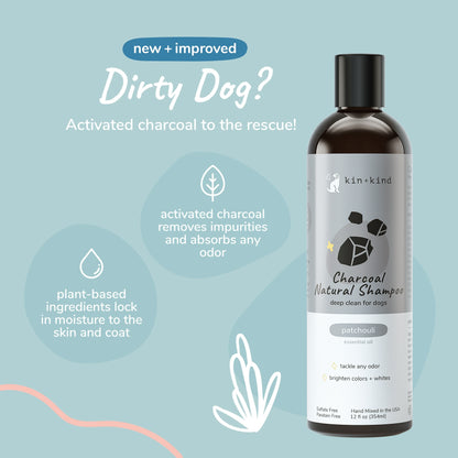kin+kind Charcoal Shampoo Patchouli 12oz