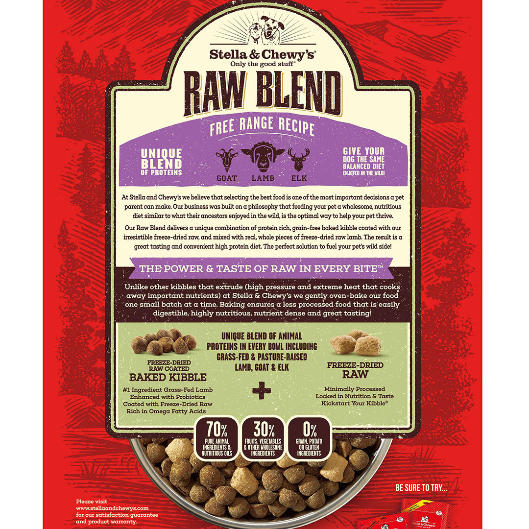 Stella & Chewy’s Free Range Raw Blend Kibble for Dogs 22LB