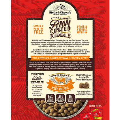 Stella & Chewy’s Grass Fed Beef Raw Coated Kibble for Dogs 22LB