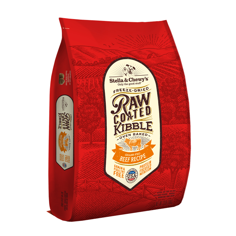 Stella & Chewy’s Grass Fed Beef Raw Coated Kibble for Dogs 22LB
