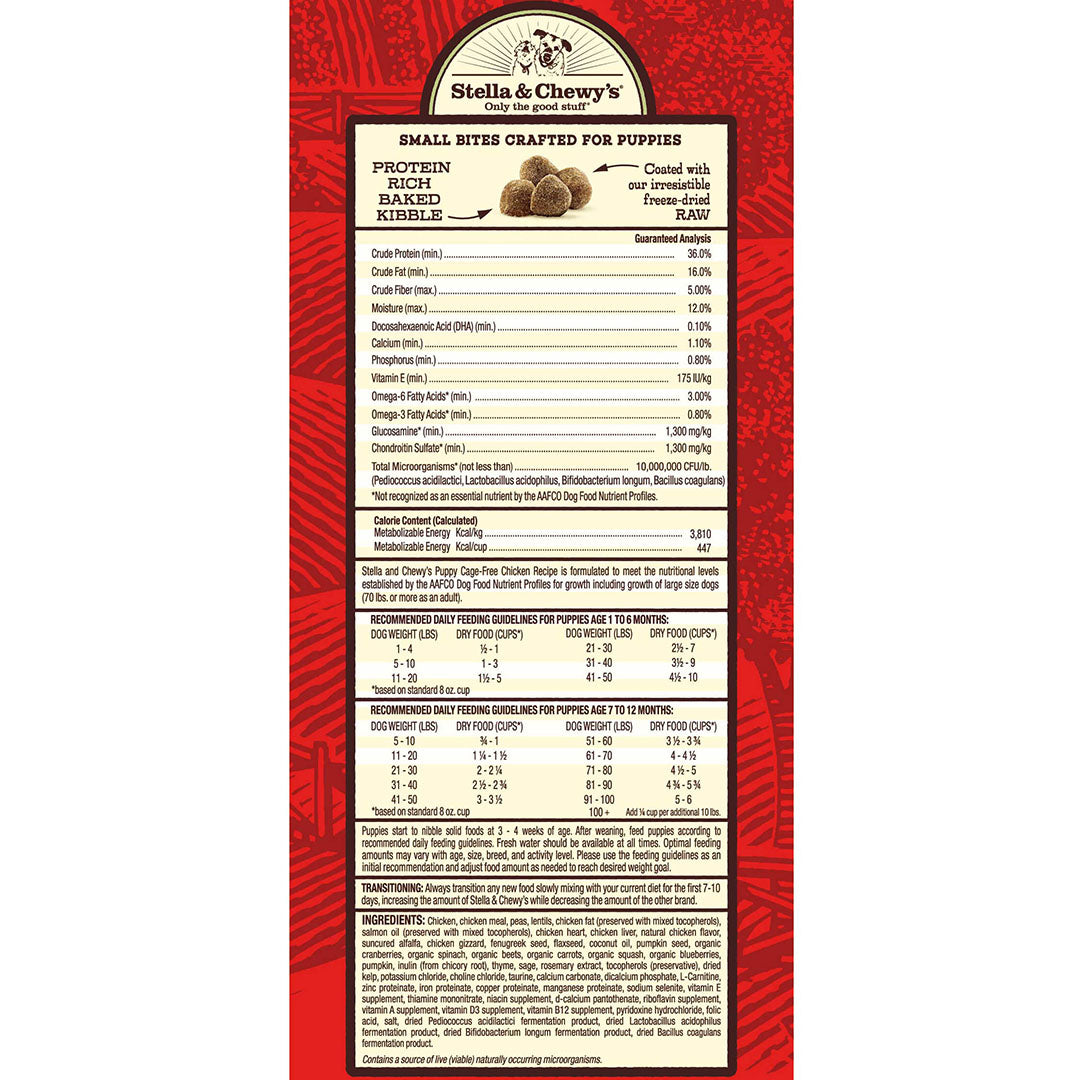 Stella & Chewy’s Cage Free Chicken Raw Coated Kibble for Puppies 22LB