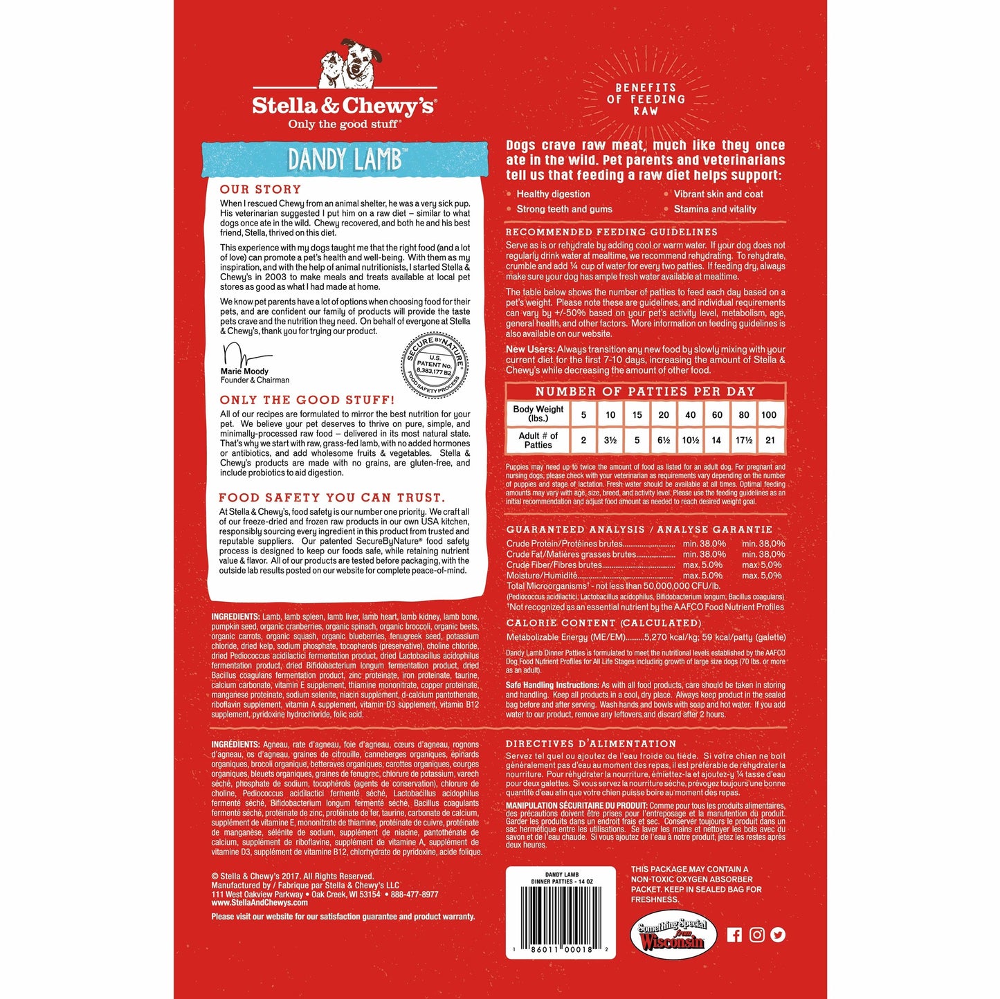 Stella and Chewy’s Dandy Lamb Freeze Dried Raw Dinner Patties 25oz