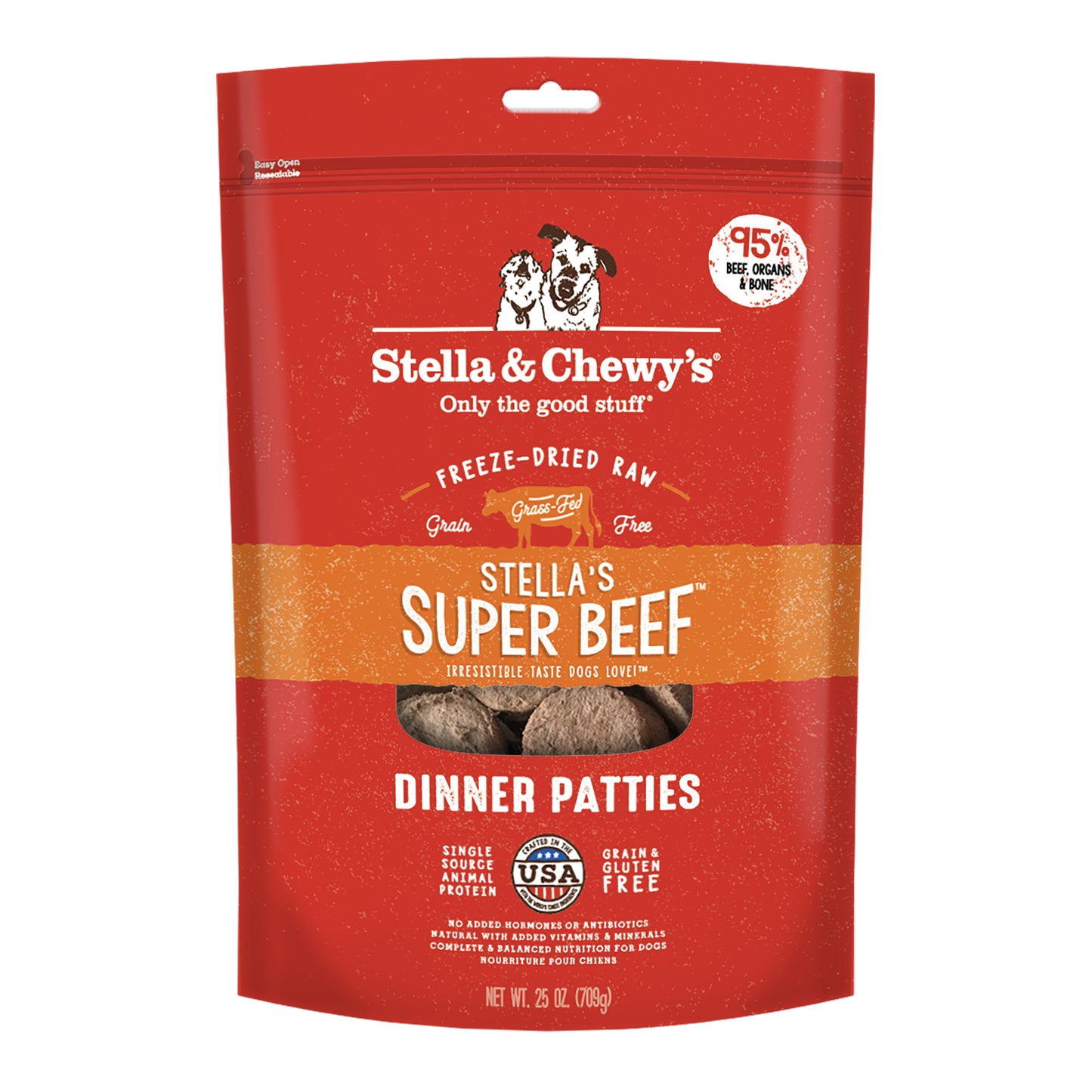 Stella & Chewy’s Stella’s Super Beef Dinner Patties Freeze Dried Raw Dog Food 14oz