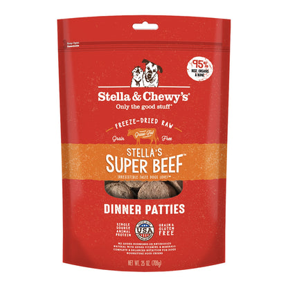 Stella & Chewy’s Stella’s Super Beef Dinner Patties Freeze Dried Raw Dog Food 25oz