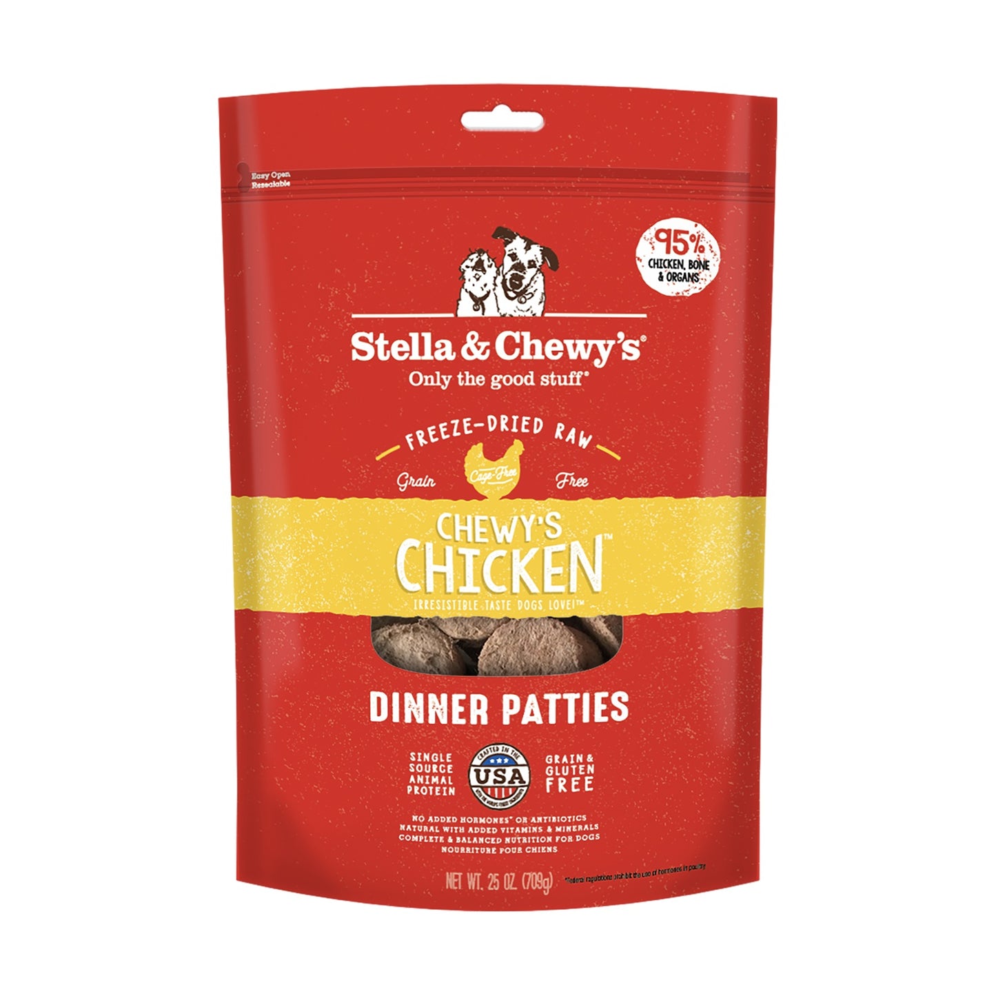 Stella and Chewy’s Chicken Dinner Patties Freeze Dried Raw Dog Food 25oz