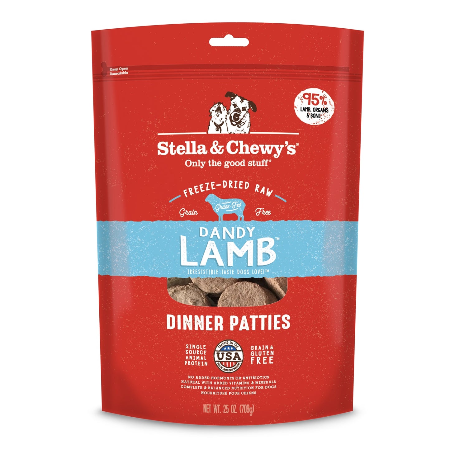 Stella and Chewy’s Dandy Lamb Freeze Dried Raw Dinner Patties 14oz