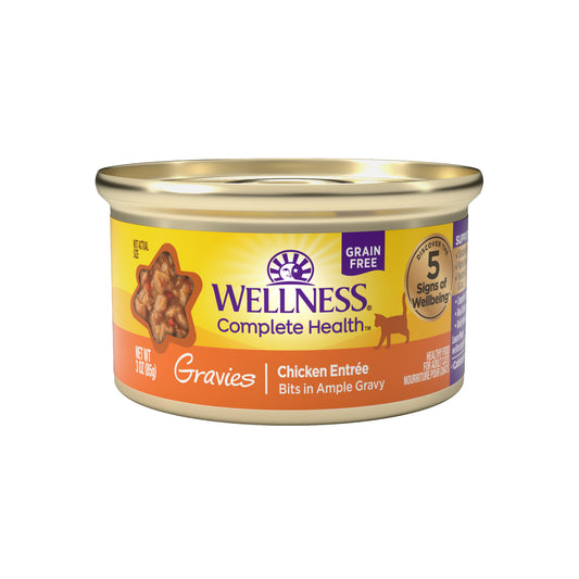 Wellness Complete Health Gravies Chicken Entree Grain Free Canned Cat Food 3oz