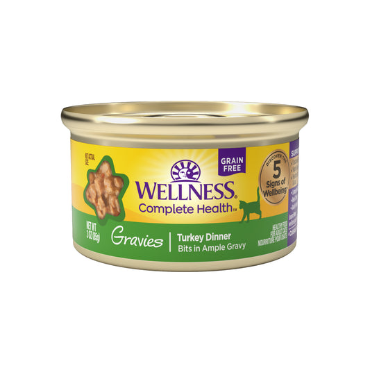 Wellness Complete Health Gravies Turkey Dinner Grain Free Canned Cat Food 3oz