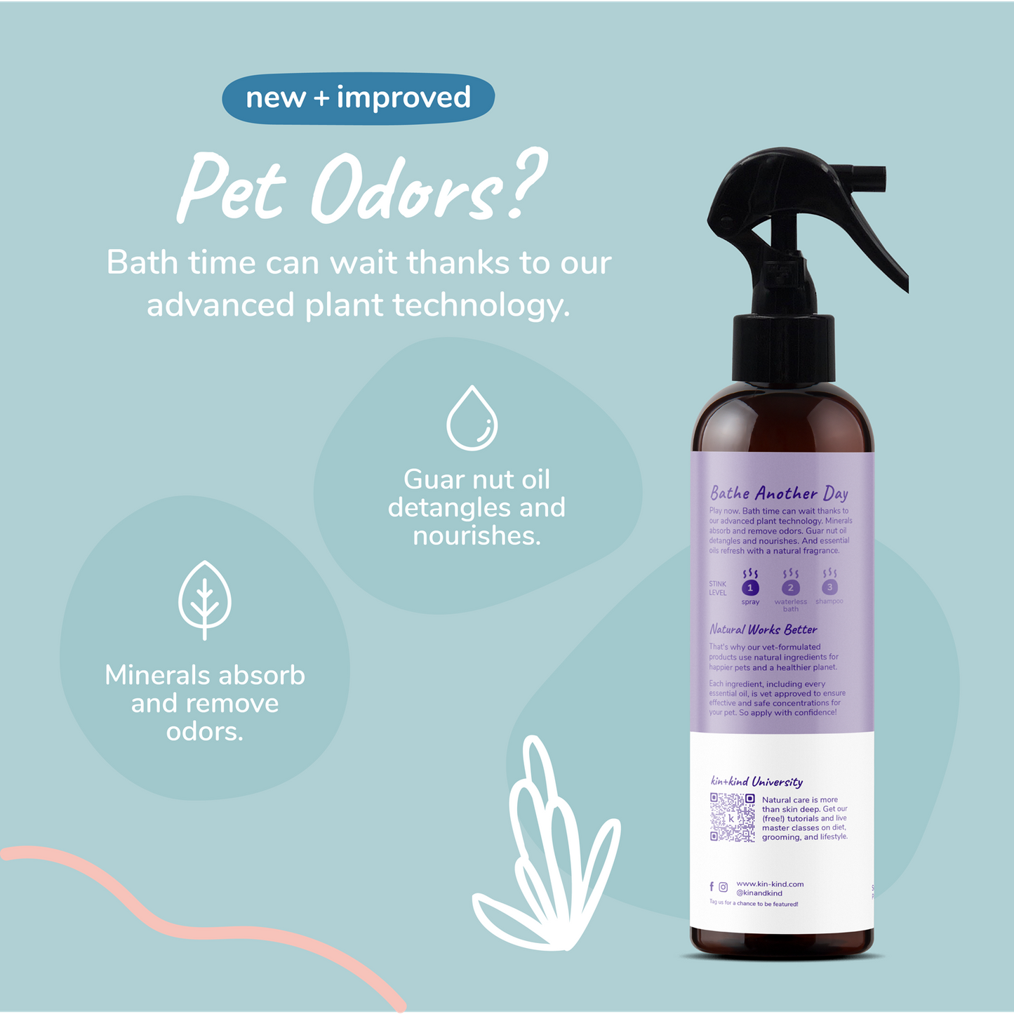 kin+kind Pet Smell Coat Spray Lavender 12oz