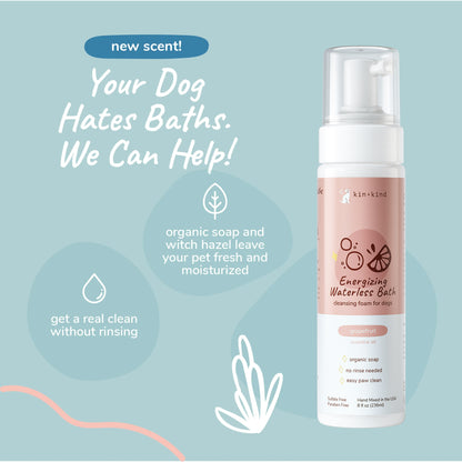 kin+kind Energizing Waterless Dog Bath Grapefruit 8oz