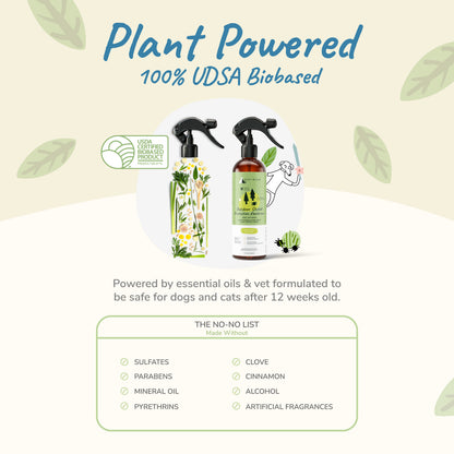 kin+kind Flea and Tick Protect Spray Lemongrass for Dogs and Cats