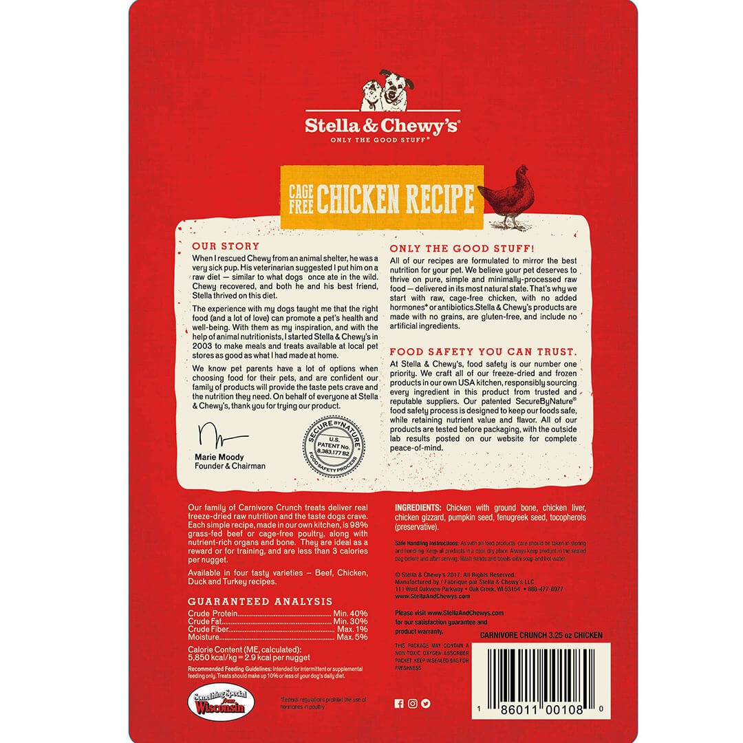 Stella and Chewy’s Chicken Carnivore Crunch Dog Treats 3.25oz