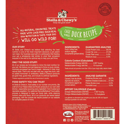 Stella & Chewy’s Cage Free Duck Wild Weenies Freeze Dried Treats for Dogs 3.25oz
