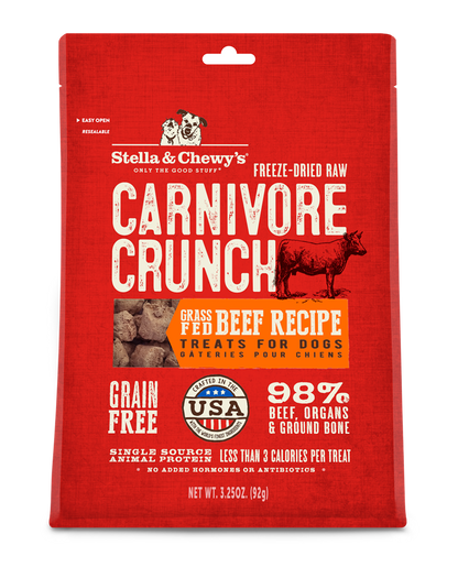 Stella and Chewy’s Beef Carnivore Crunch Dog Treats 3.25oz