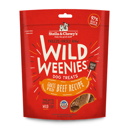 Stella & Chewy’s Grass Fed Beef Wild Weenies Freeze Dried Treats for Dogs 3.25oz
