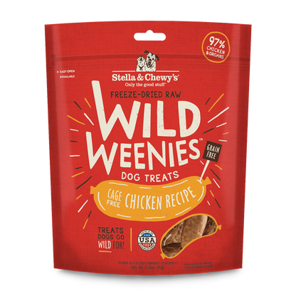 Stella & Chewy’s Cage Free Chicken Wild Weenies Freeze Dried Treats for Dogs 3.25oz
