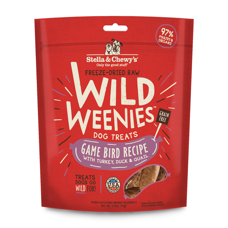 Stella & Chewy’s Game Bird Wild Weenies Freeze Dried Treats for Dogs 3.25oz