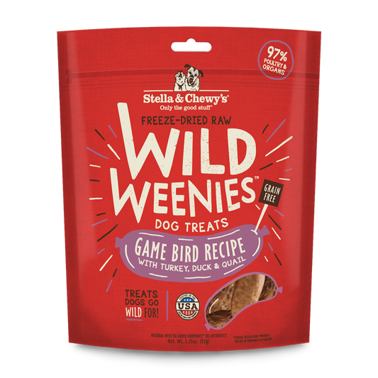 Stella & Chewy’s Game Bird Wild Weenies Freeze Dried Treats for Dogs 3.25oz