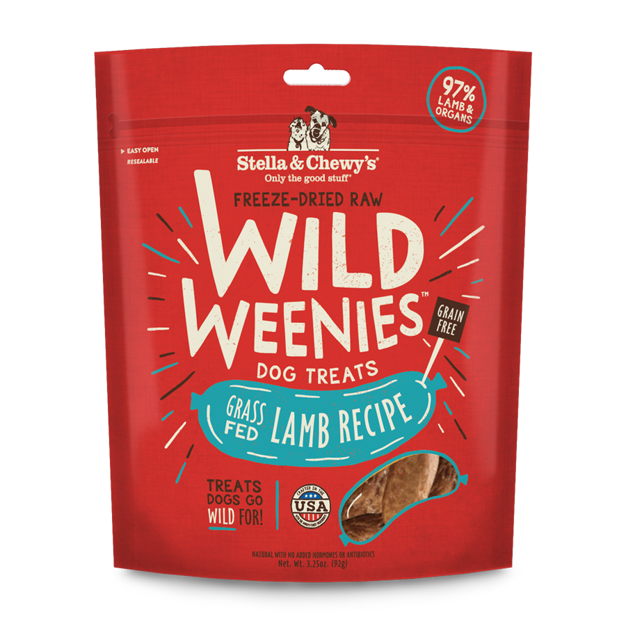 Stella & Chewy’s Grass Fed Lamb Wild Weenies Freeze Dried Treats for Dogs 3.25oz