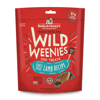 Stella & Chewy’s Grass Fed Lamb Wild Weenies Freeze Dried Treats for Dogs 3.25oz