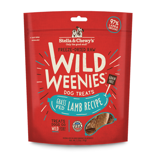 Stella & Chewy’s Grass Fed Lamb Wild Weenies Freeze Dried Treats for Dogs 3.25oz