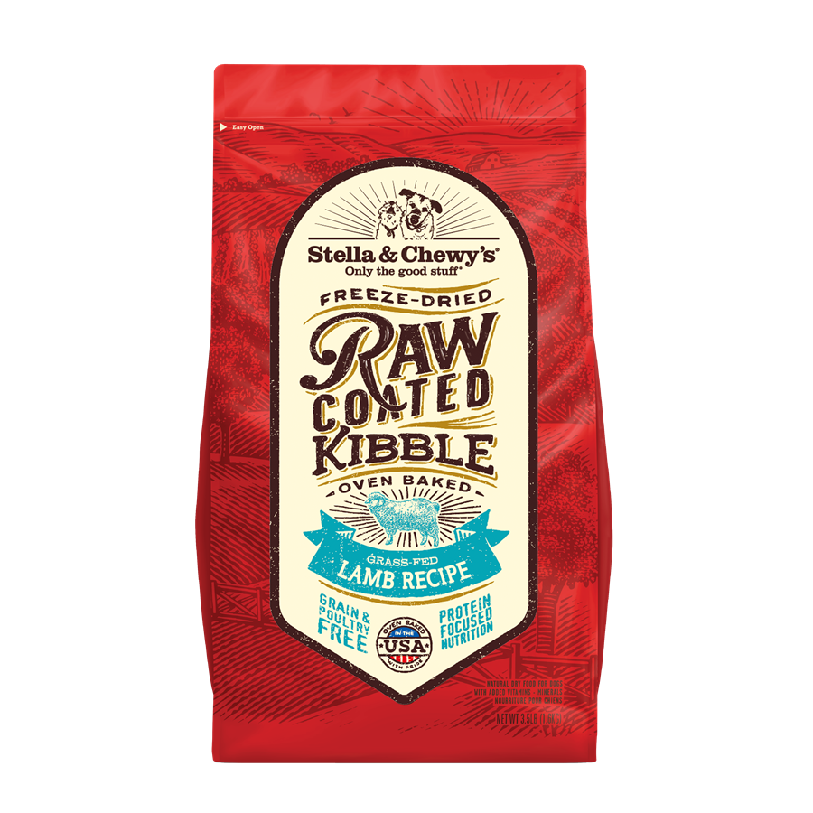 Stella & Chewy’s Grass Fed Lamb Raw Coated Kibble for Dogs 3.5LB