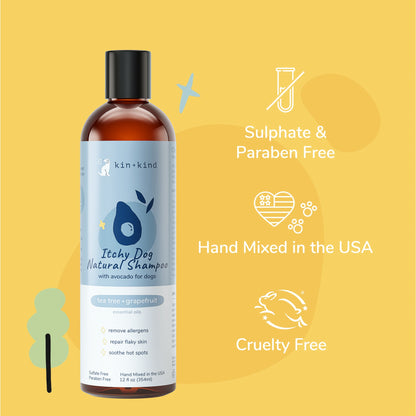 kin+kind Itchy Dog Shampoo Tea Tree and Grapefruit 12oz