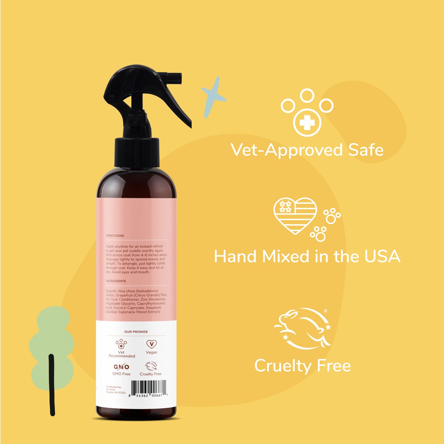 kin+kind Dog Smell Coat Spray Grapefruit 12oz