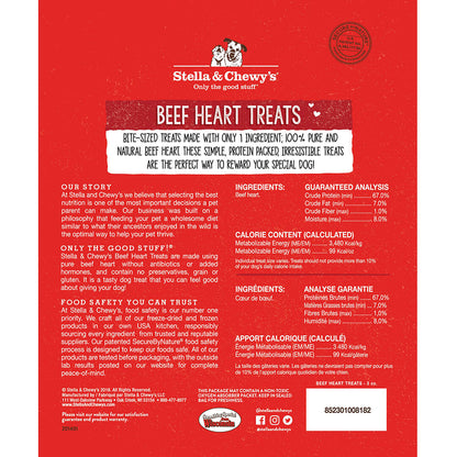 Stella & Chewy’s Single Ingredient Beef Heart Freeze Dried Treats for Dogs 3.25oz