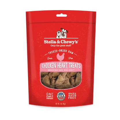 Stella & Chewy’s Single Ingredient Chicken Heart Freeze Dried Treats for Dogs 3.25oz